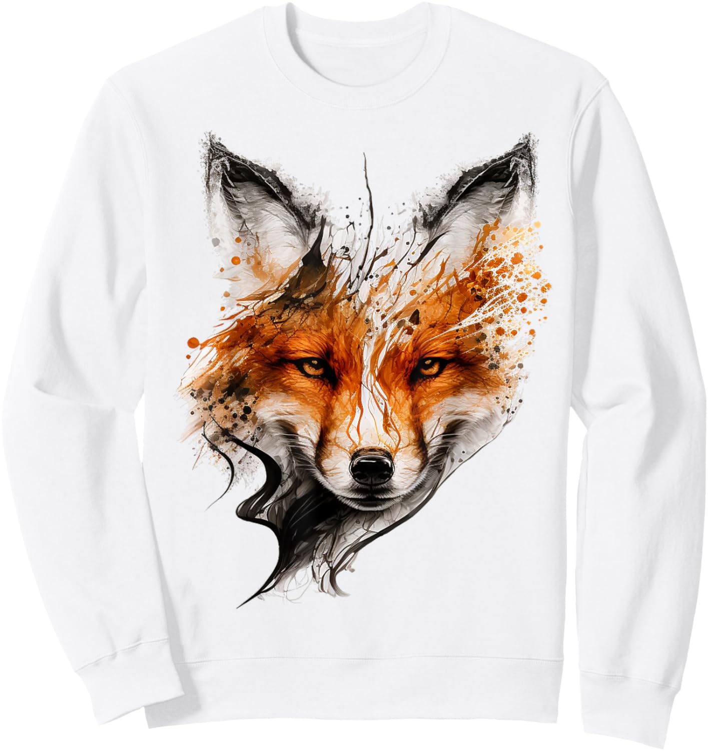 Fox Animal Graphic Art Animal Lovers Fox Sweatshirt - Sweatshirt | White