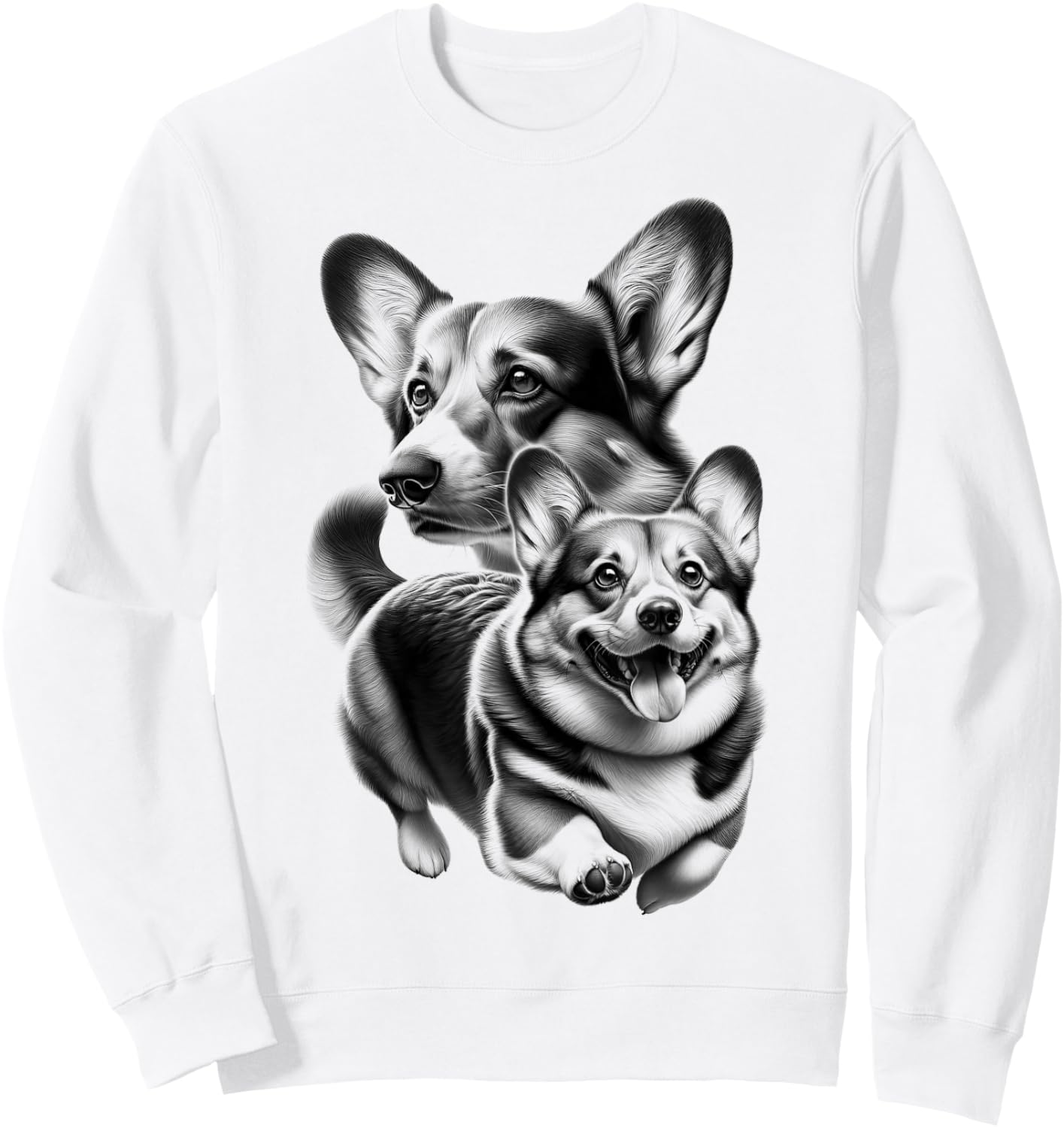 Cute Corgi as a Cool Portrait Sweatshirt - Sweatshirt | White