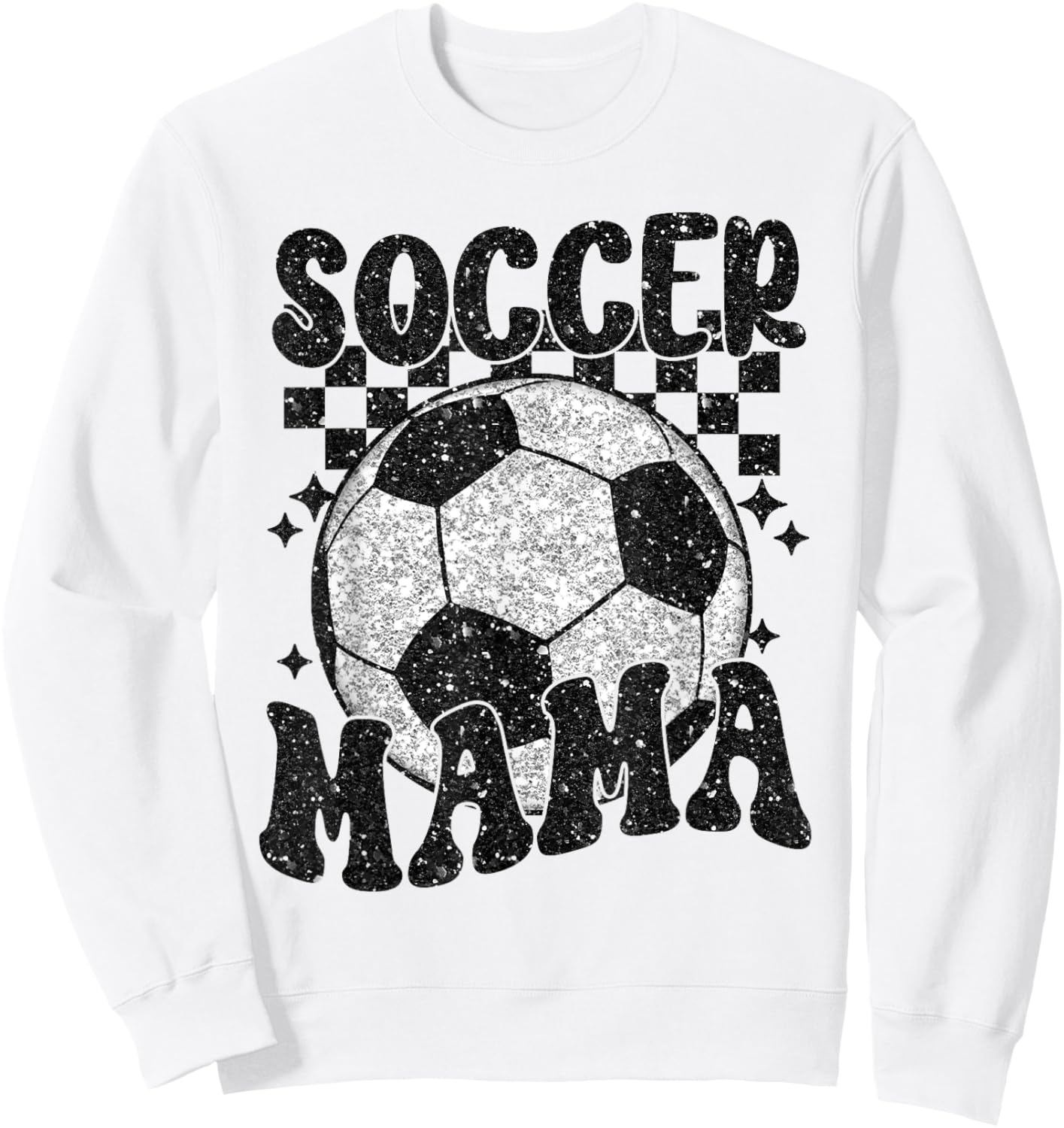 Checkered Soccer Mama Retro Soccer Mom Soccer Season Sweatshirt - Sweatshirt | White