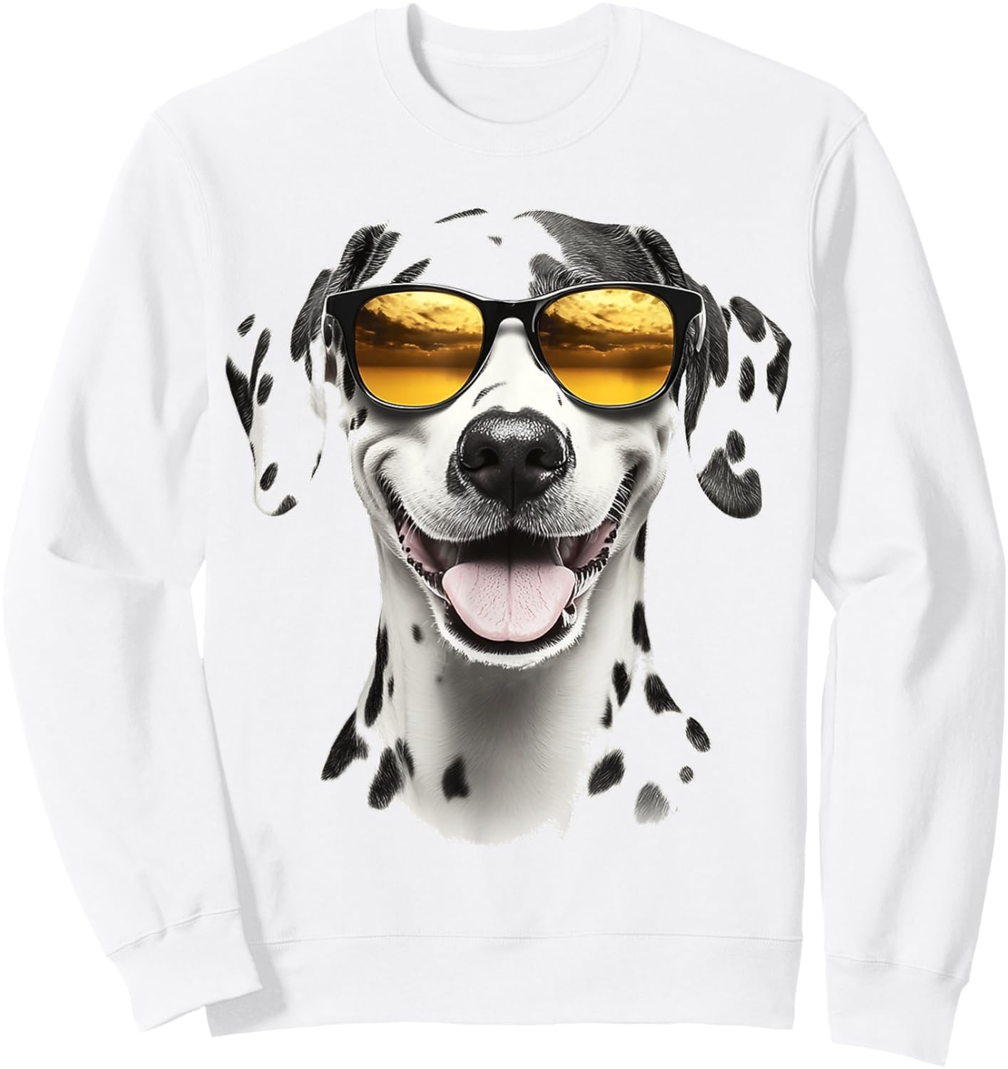 Dalmatian Dog Motif Pet Illustration Dalmatian Men Women Kids Sweatshirt - Sweatshirt | White