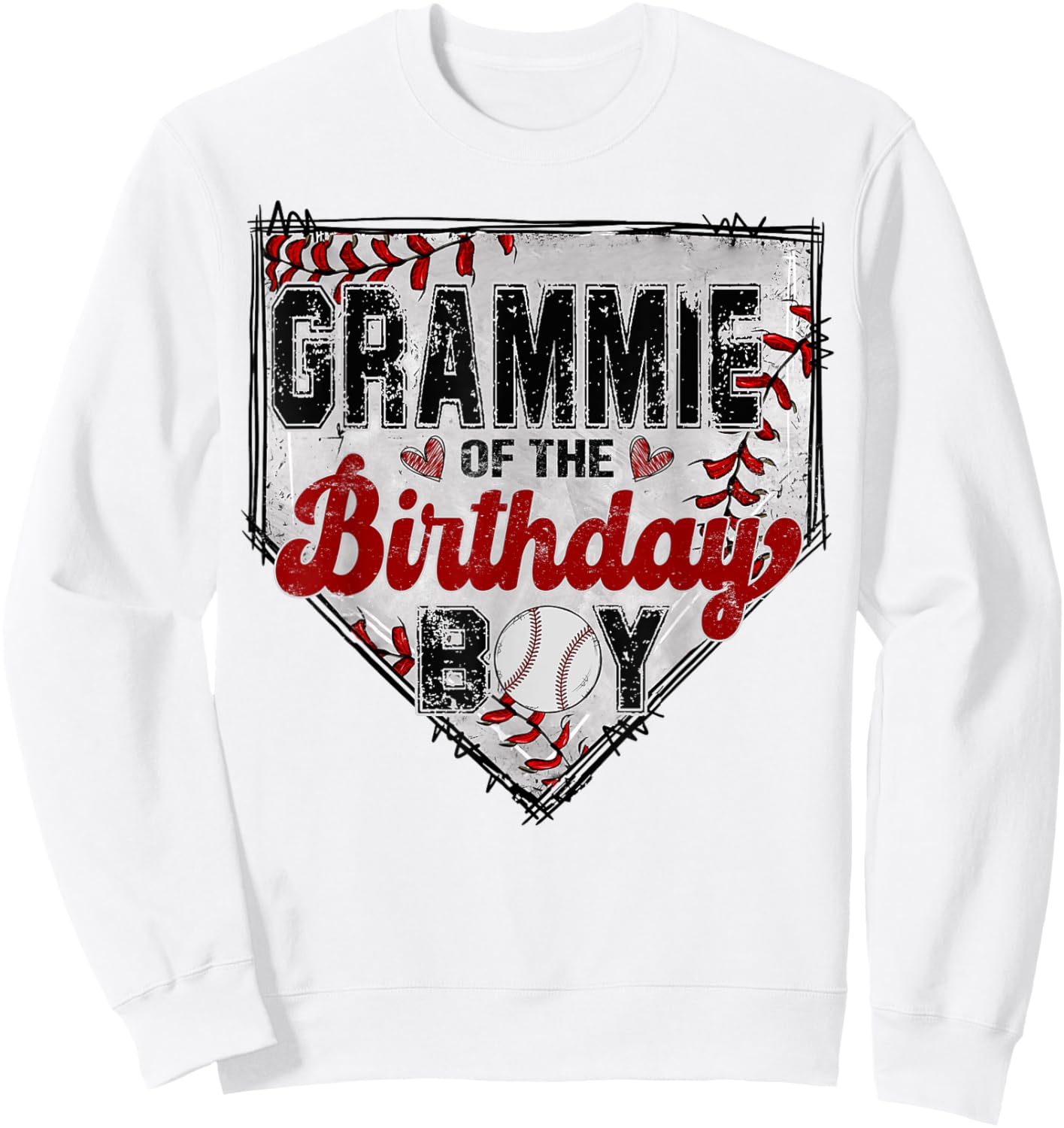 Grammie Of The Birthday Boy Baseball Lover Family Matching Sweatshirt - Sweatshirt | White