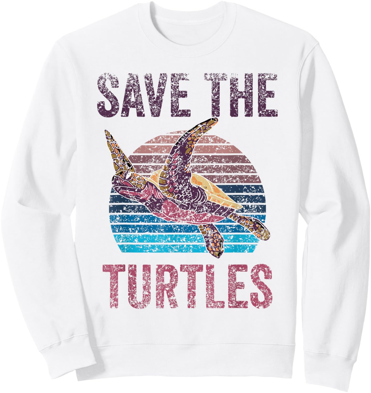 Save The Turtles Animal Turtle Pet Lover Sweatshirt - Sweatshirt | White