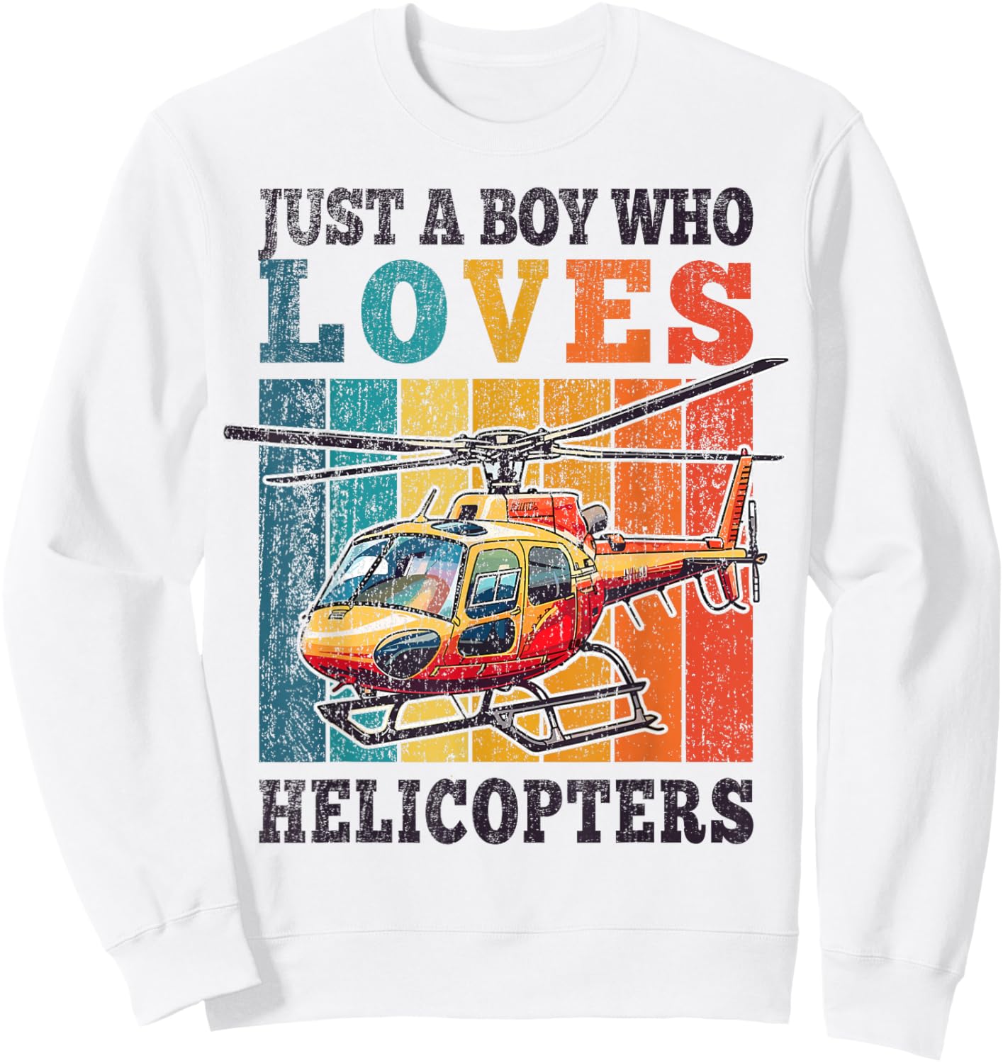 Helicopter Just A Boy Who Loves Helicopters Kid Boys Toddler Sweatshirt - Sweatshirt | White