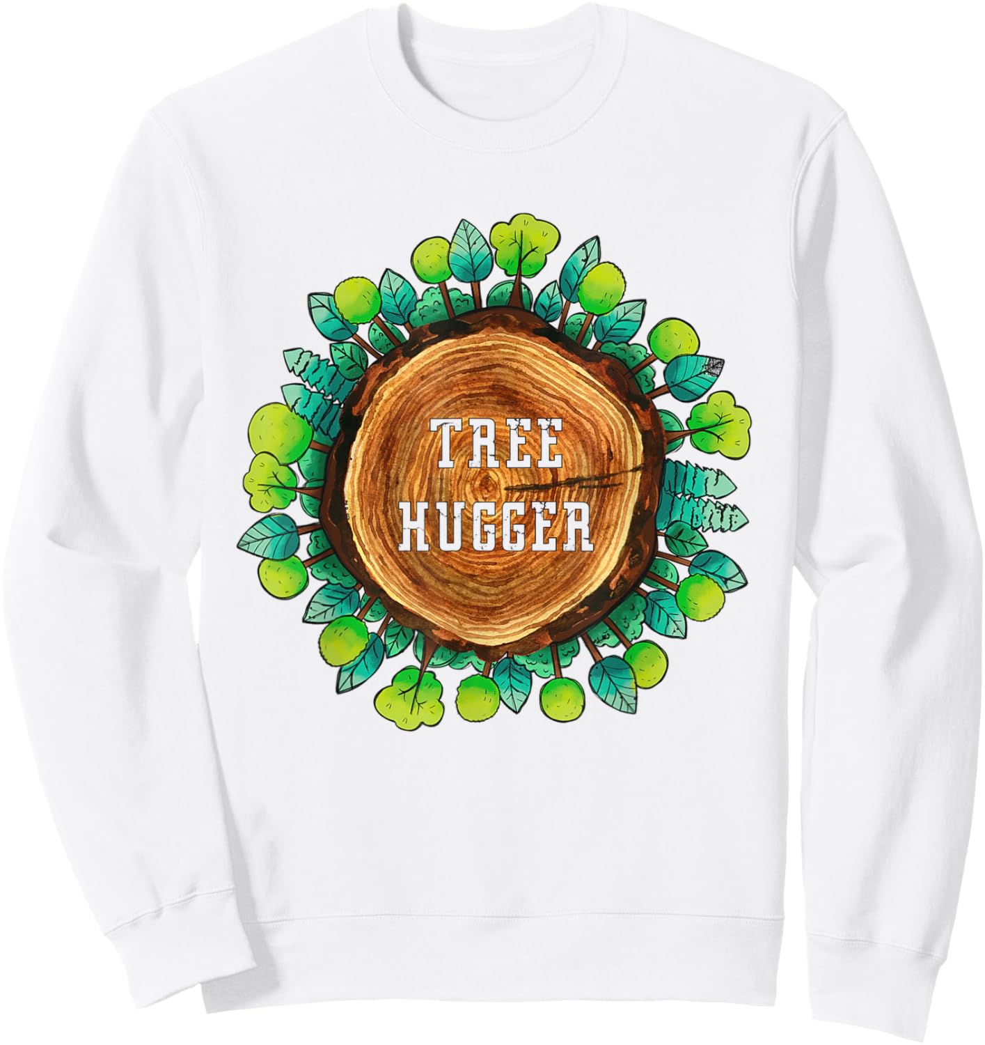 Vintage Retro Environmental Nature Lover Tree Hugger Sweatshirt - Sweatshirt | White