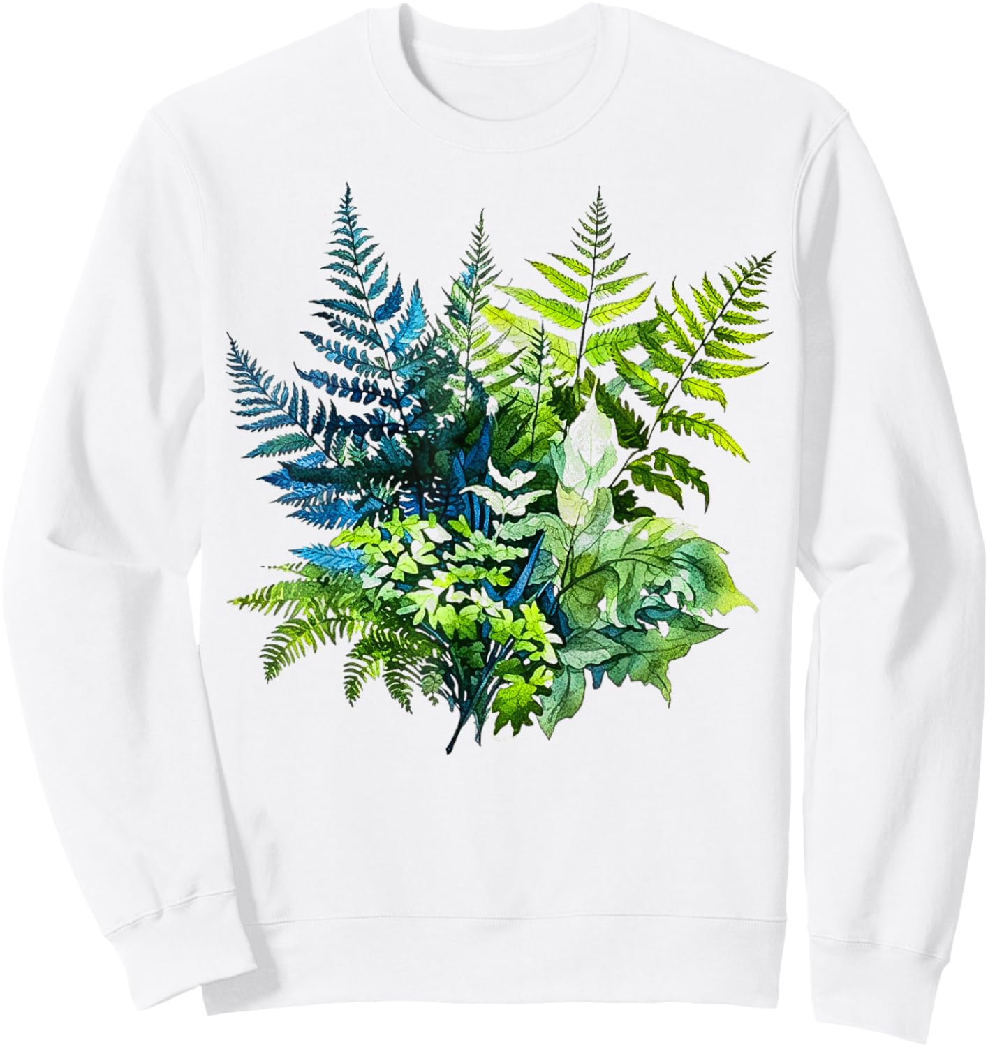 Fern Botanical Plant Botany Sweatshirt - Sweatshirt | White