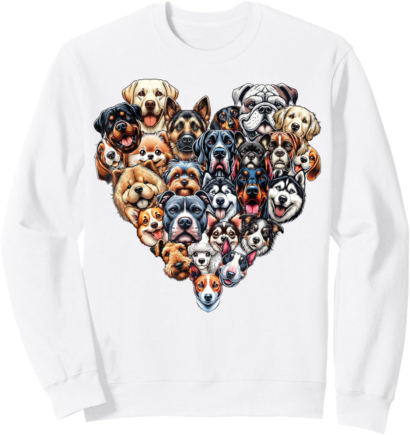 Types Of Dogs Breeds Chart Educational Canine Enthusiast Sweatshirt - Sweatshirt | White
