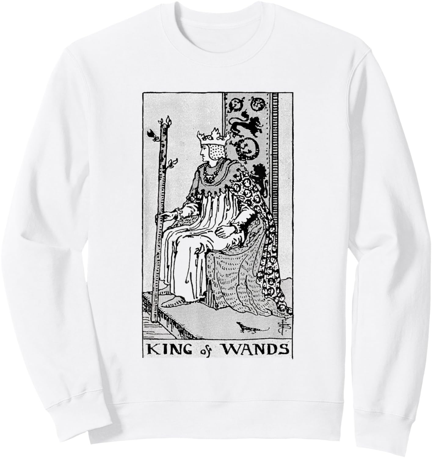 Vintage Tarot Card the Suit of Wands King Sweatshirt - Sweatshirt | White