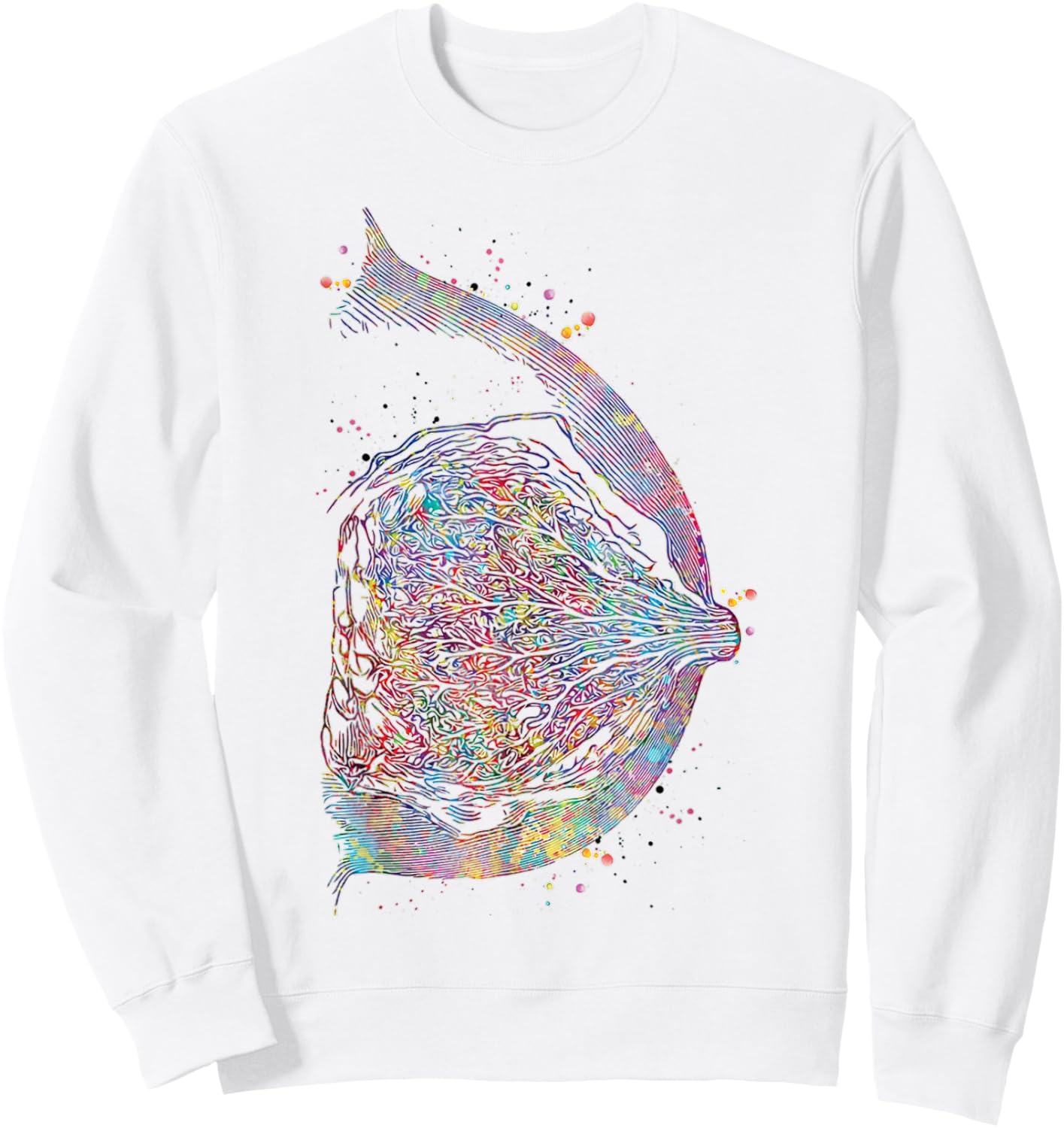 Breast Anatomy Watercolor Breast Cancer Medical Sweatshirt - Sweatshirt | White