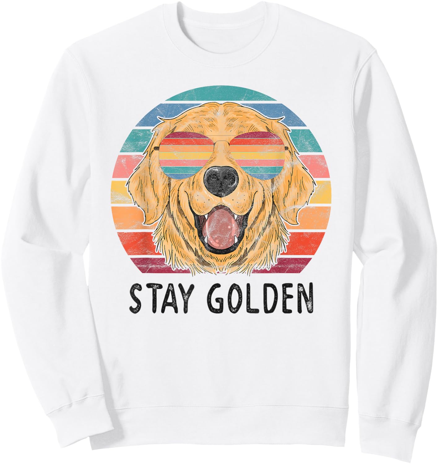 Stay Golden Retriever Dog Men Women Girls Kids Sweatshirt - Sweatshirt | White