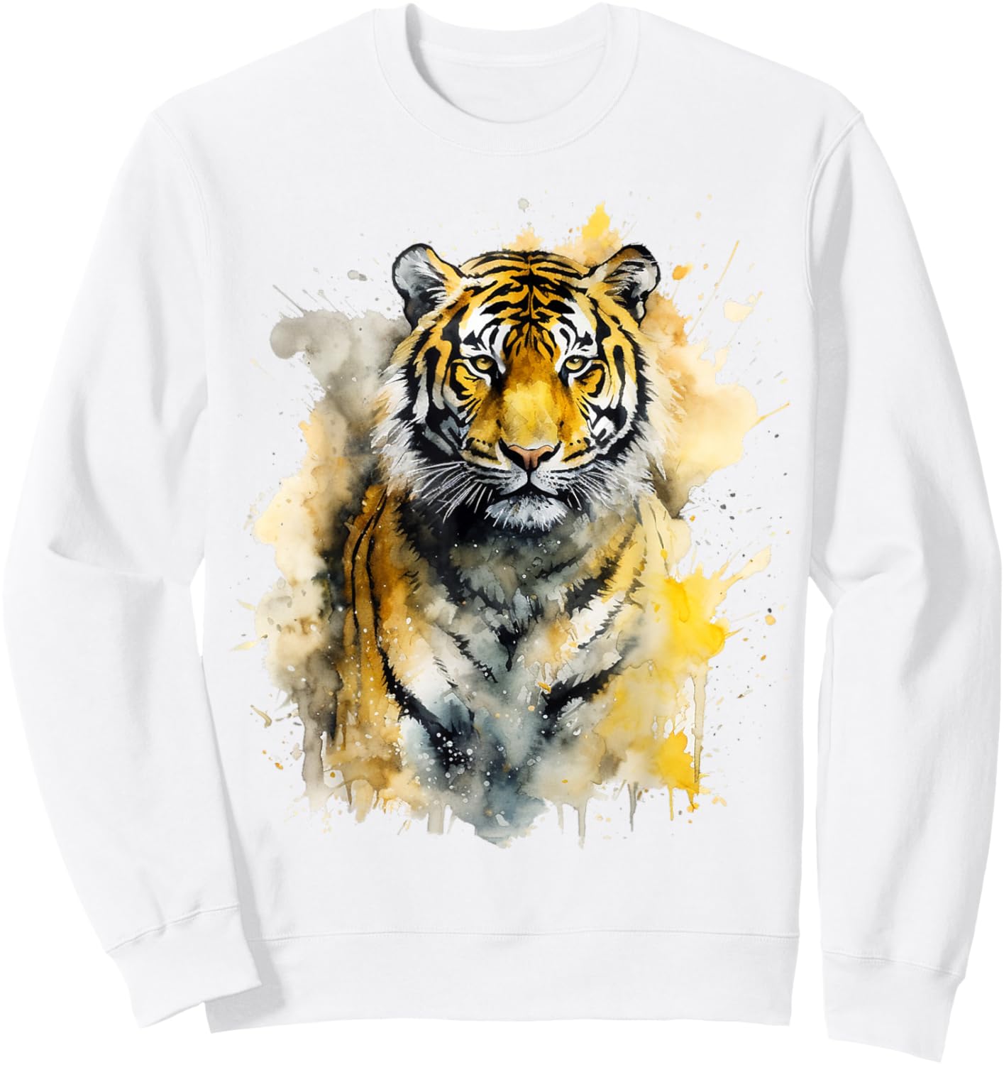 Tiger Artwork - Zoo Animal Tiger Sweatshirt - Sweatshirt | White