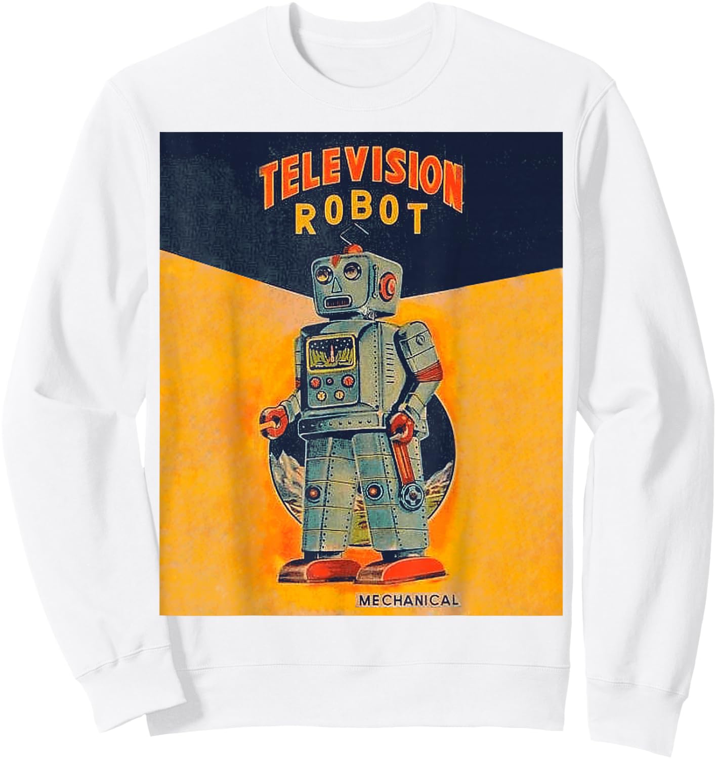 Vintage Graphics American Toy Television Robot Old Retro Sweatshirt - Sweatshirt | White