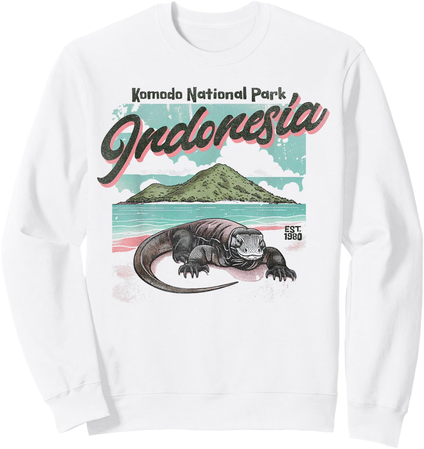 Komodo National Park Indonesia Est 1980 Komodo Dragon Sweatshirt - Sweatshirt | White