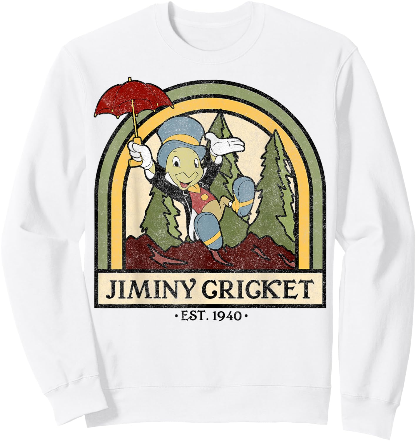 Disney Pinocchio Jiminy Cricket Established 1940 Sweatshirt - Sweatshirt | White
