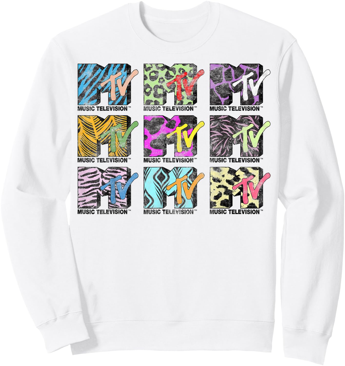 MTV 9 Logos of the Nineties Graphic Sweatshirt - Sweatshirt | White