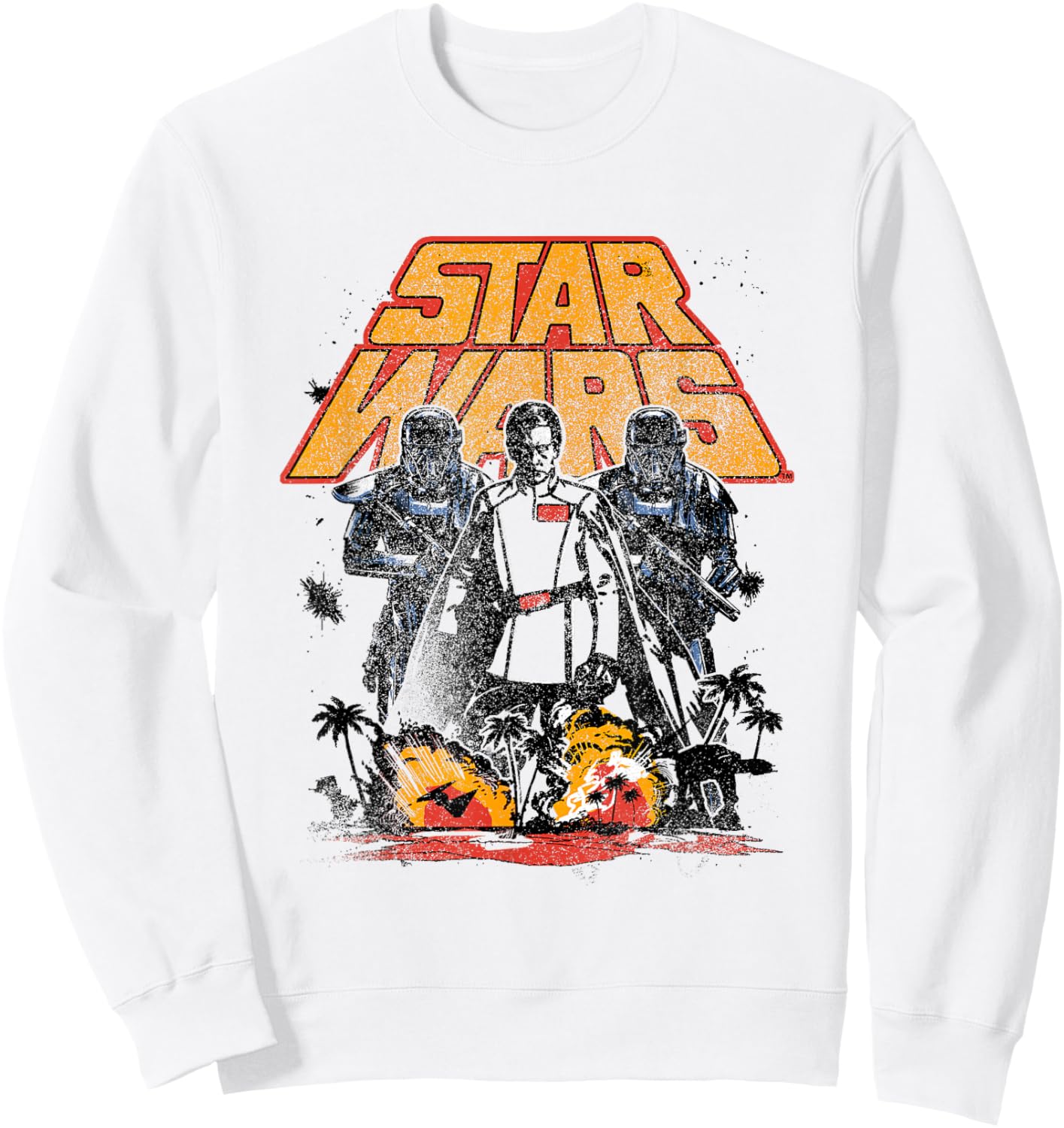 Star Wars Rogue One Orson Krennic Island Distressed Sweatshirt - Sweatshirt | White