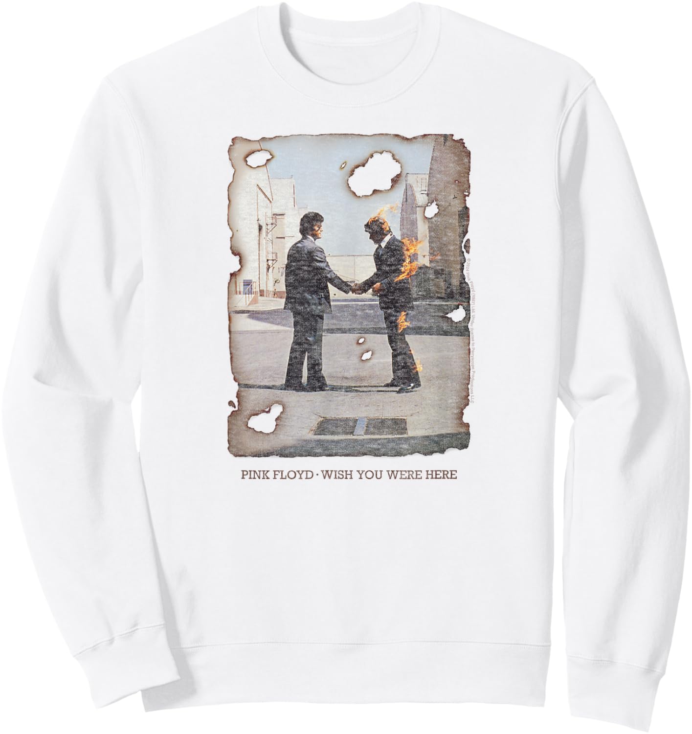 Pink Floyd - Wish You were Here Music Album Cover Sweatshirt - Sweatshirt | White