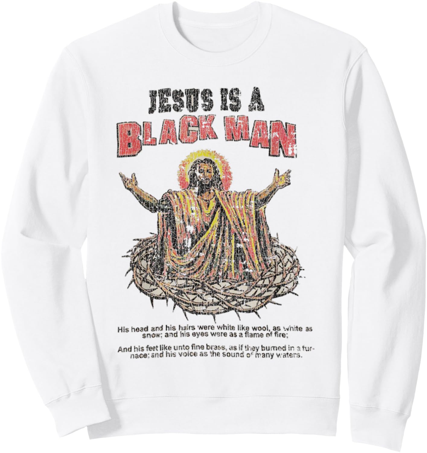 Vintage Jesus Is A Black Man Sweatshirt - Sweatshirt | White