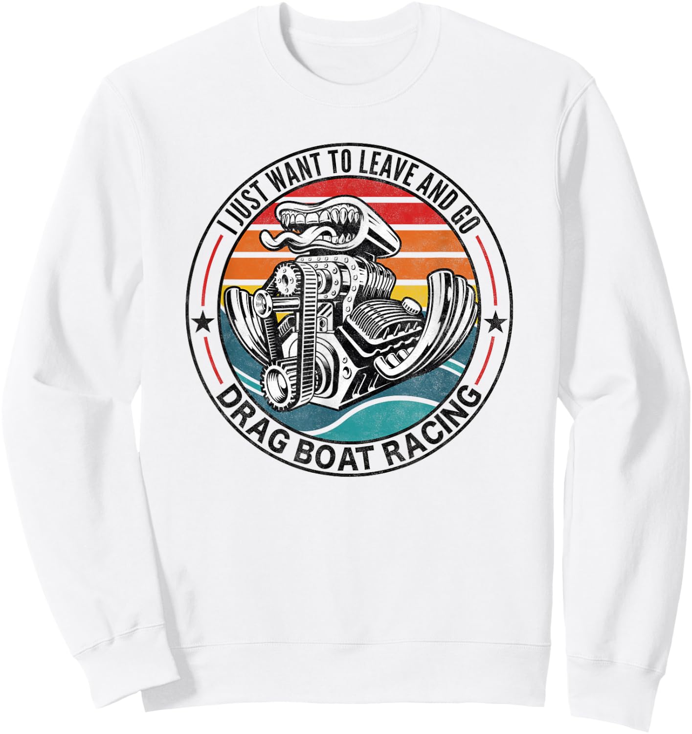 Retro Vintage Drag Boat Racing Drag Boat Sweatshirt - Sweatshirt | White