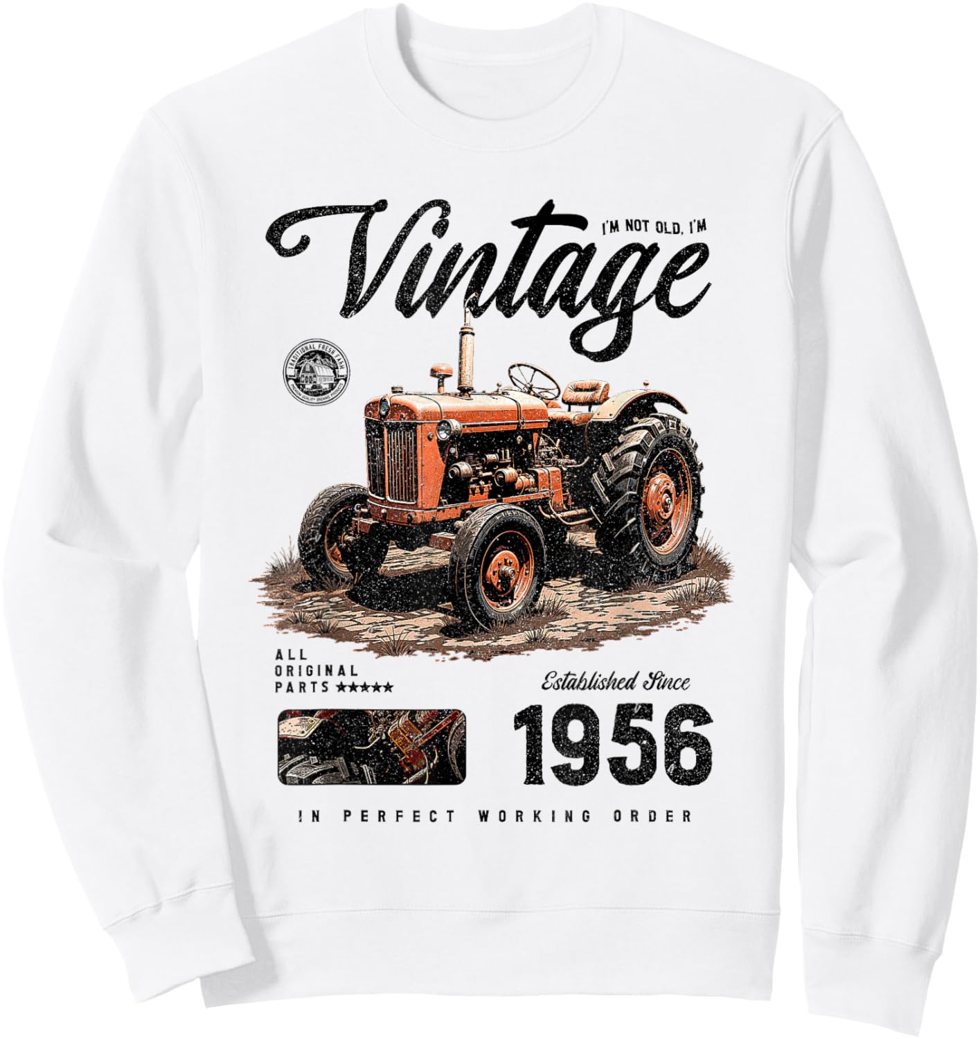 Anniversaire de l'agriculteur de tracteur vintage né en 1956 Sweatshirt - Sweatshirt | White