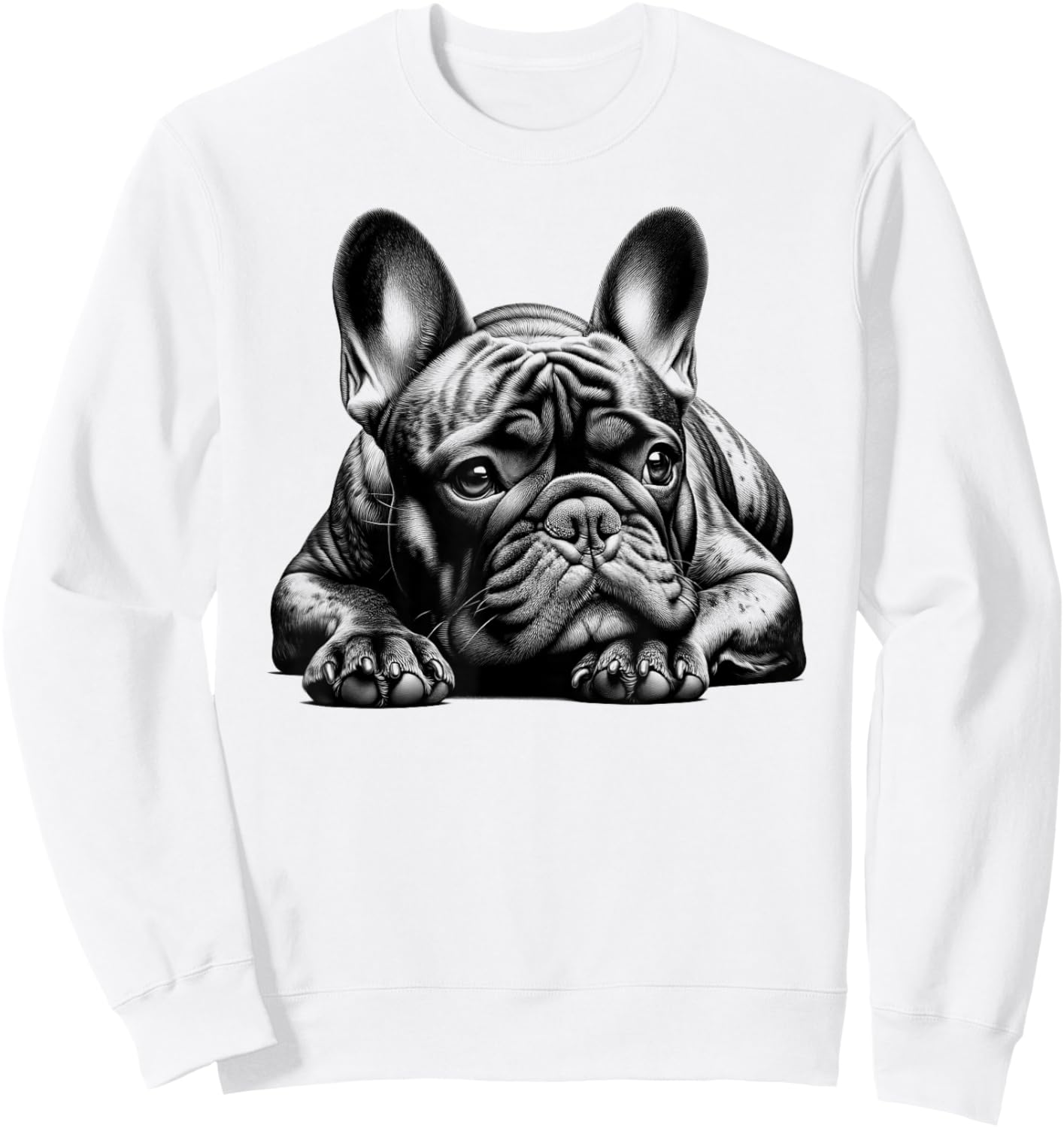 Dreamy French Bulldog in Lying Pose Sweatshirt - Sweatshirt | White