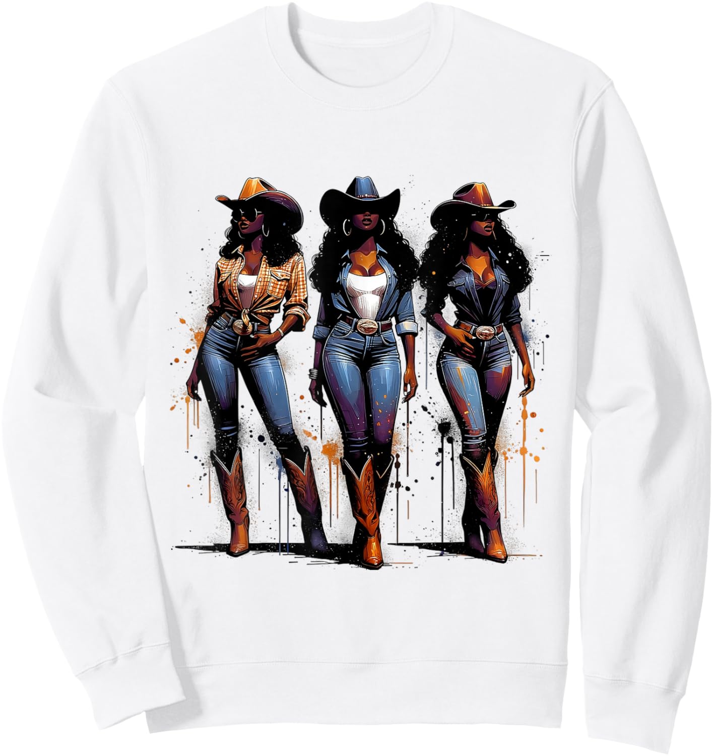 Melanin Rodeo Queen Black Cowgirl African American Western Sweatshirt - Sweatshirt | White