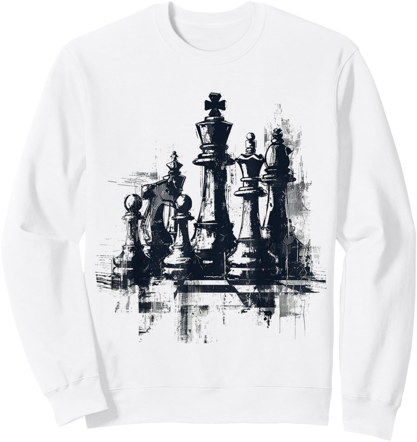 @rtY Chess Illustration Abstract Drawing Graphic Art Chess Sweatshirt - Sweatshirt | White