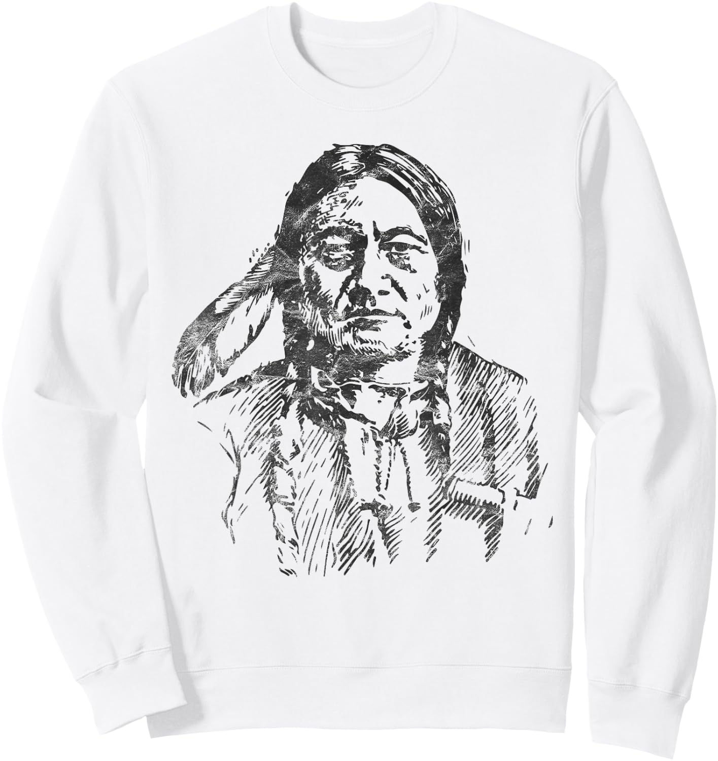 Sitting Bull Native American Indian Warrior Chief vintage Sweatshirt - Sweatshirt | White