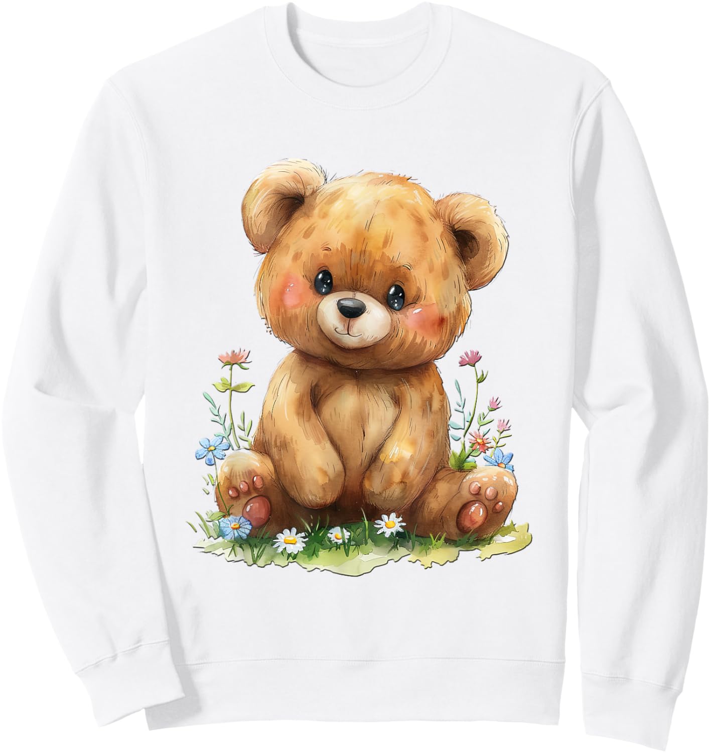 Baby Bear with Flowers Cute Lil Bears Snugglebear Daughter Sweatshirt - Sweatshirt | White