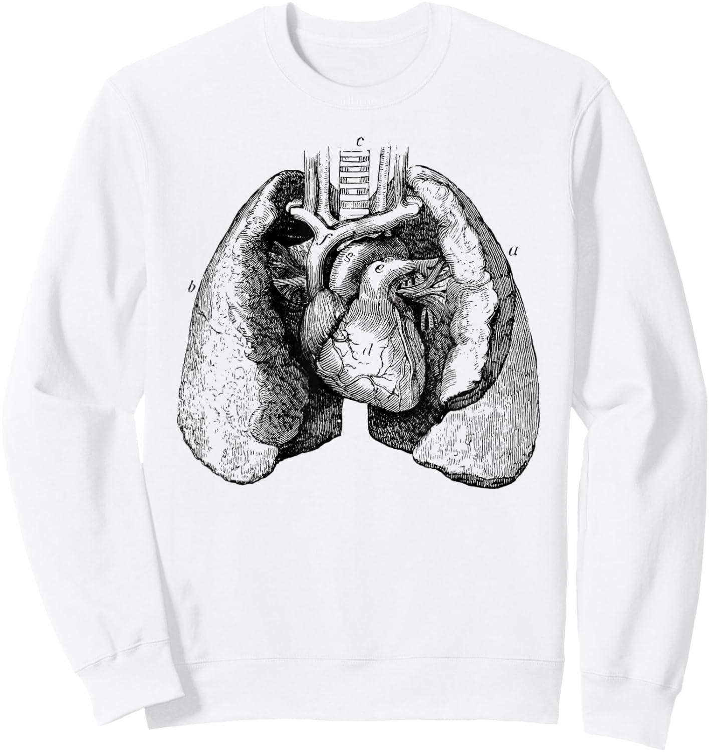 Human heart lungs anatomy Vintage medical Anatomical Heart Sweatshirt - Sweatshirt | White