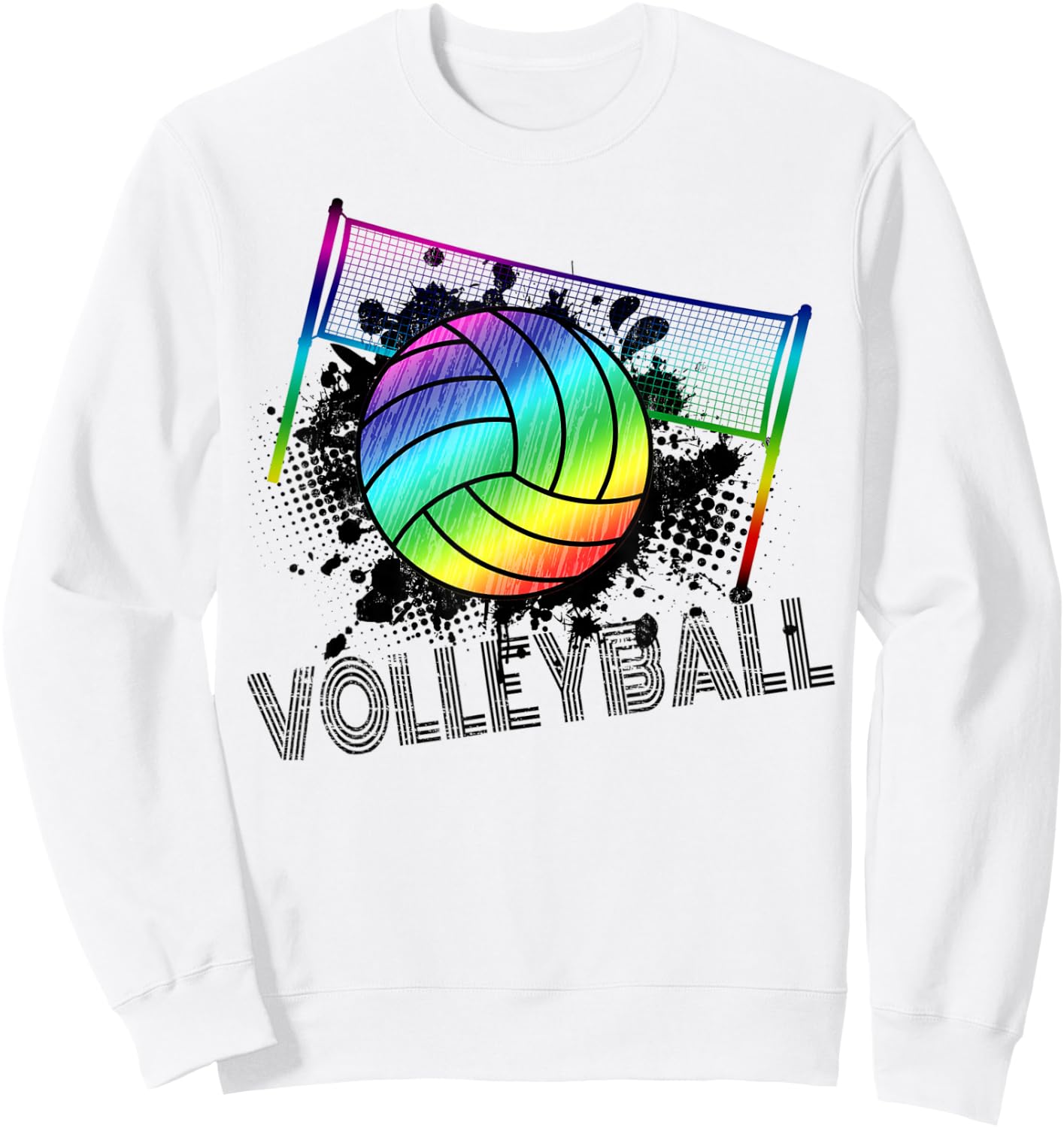 Volleyball Tie Dye Blue Purple Teenage Girls Perfect Sweatshirt - Sweatshirt | White