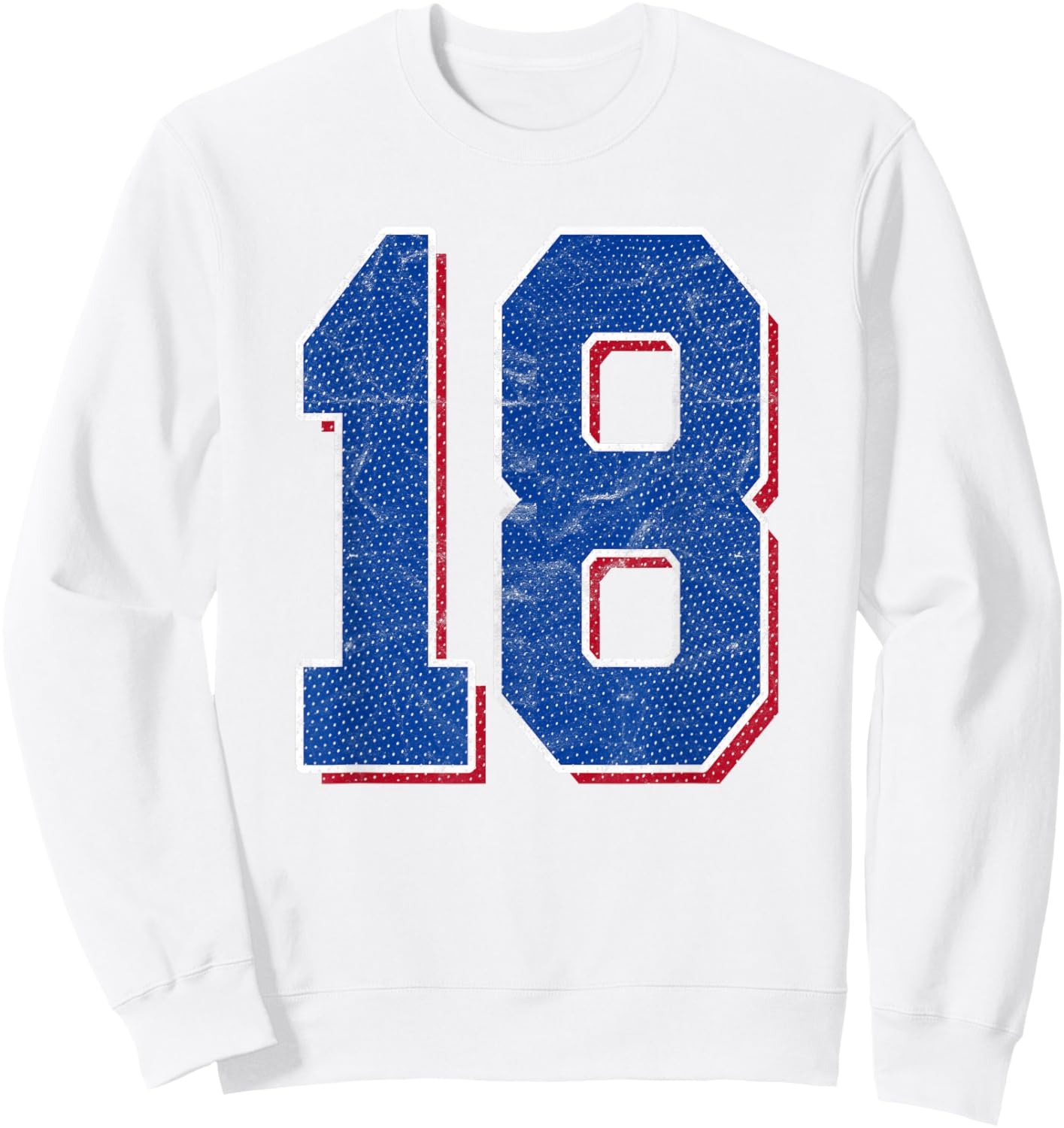 Number 18 Numbered Uniform Sports Team Jersey 18th Birthday Sweatshirt - Sweatshirt | White