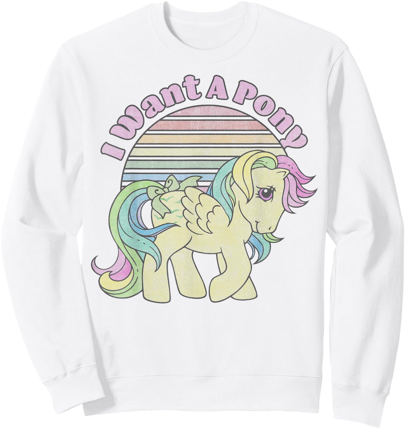 My Little Pony Skydancer I Want a Pony Vintage Stripes Small Sweatshirt - Sweatshirt | White