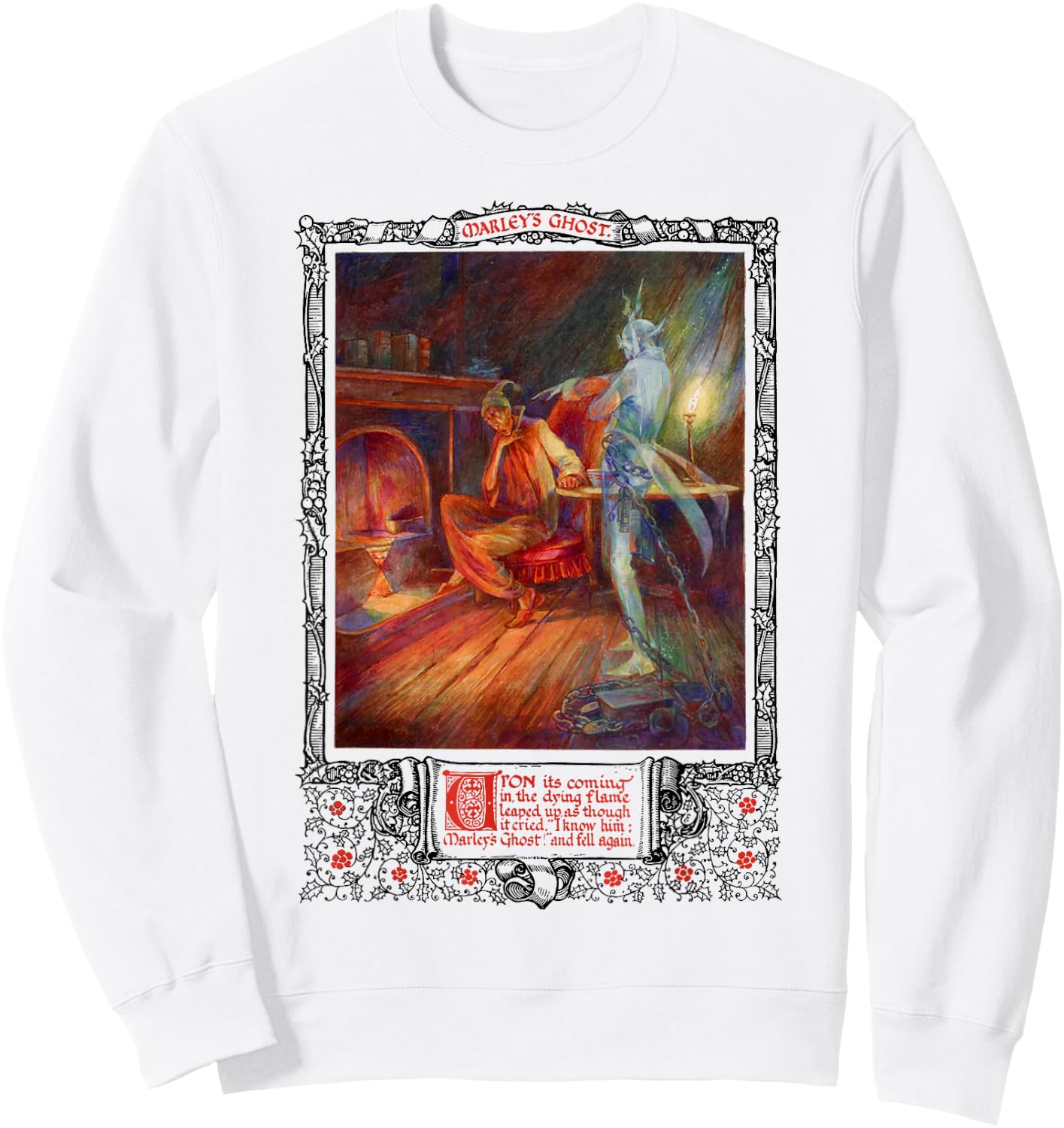 Bah Humbug Scrooge A Christmas Carol Jacob Marley Ghost Sweatshirt - Sweatshirt | White