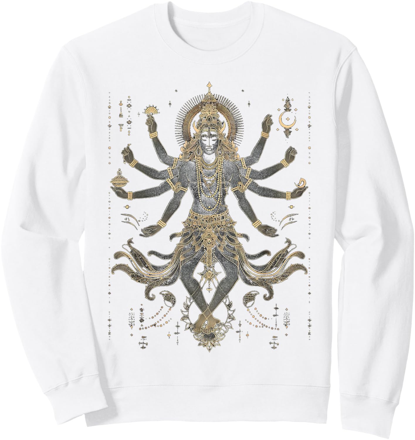 Shiva spiritual hindu god tandava dance yoga meditation Sweatshirt - Sweatshirt | White