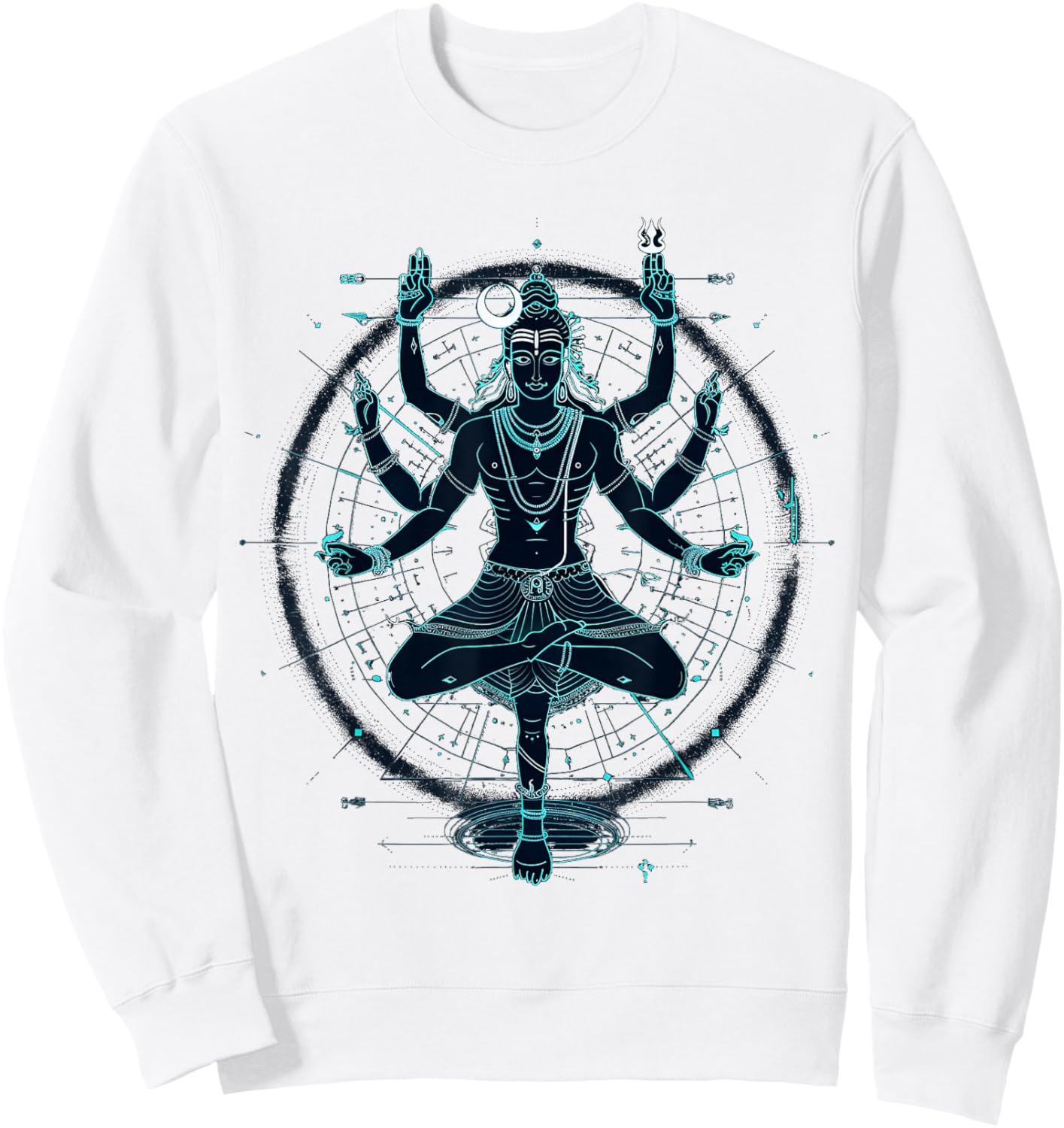 Shiva spiritual hindu god tandava dance yoga meditation Sweatshirt - Sweatshirt | White