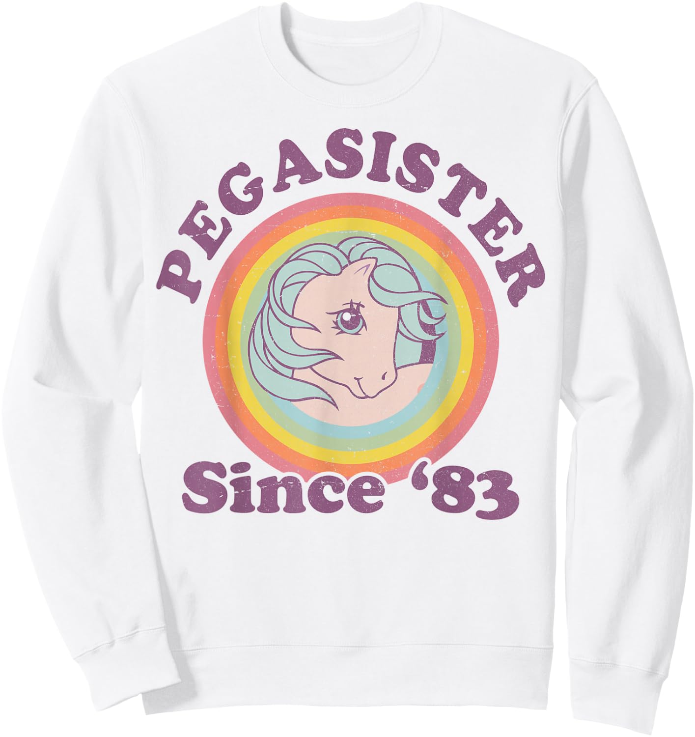 My Little Pony Pegasister Since '83 Retro Rainbow Circle Sweatshirt - Sweatshirt | White