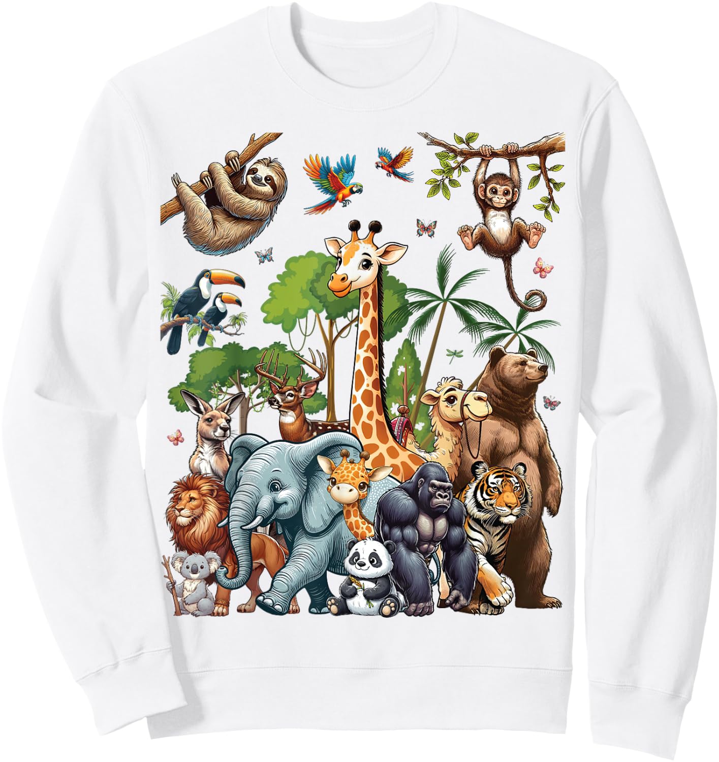 Zoo Animals Wildlife Safari Jungle Zoo Birthday Party Sweatshirt - Sweatshirt | White