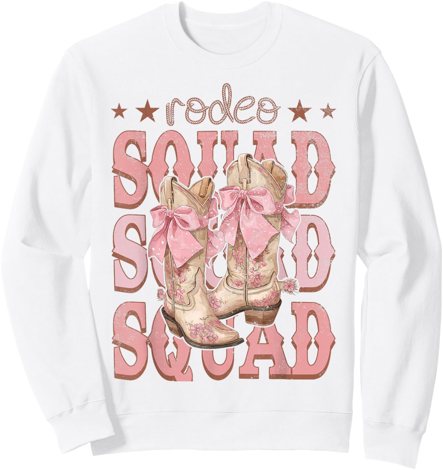 Rodeo Squad Pink Boots Coquette Cow-Girl Birthday Party Sweatshirt - Sweatshirt | White