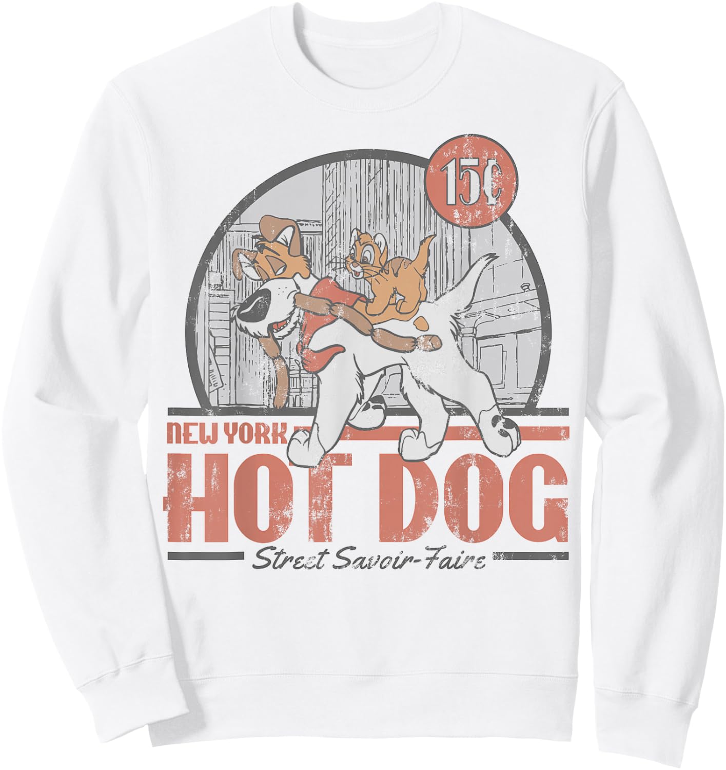 Disney Oliver & Company New York Hot Dog Poster Small Sweatshirt - Sweatshirt | White
