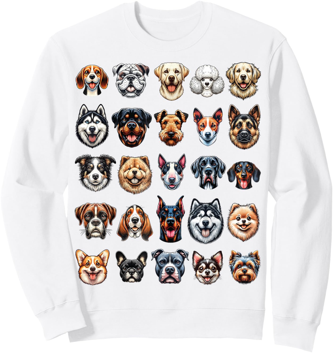 Types Of Dogs Breeds Chart Educational Canine Enthusiast Sweatshirt - Sweatshirt | White