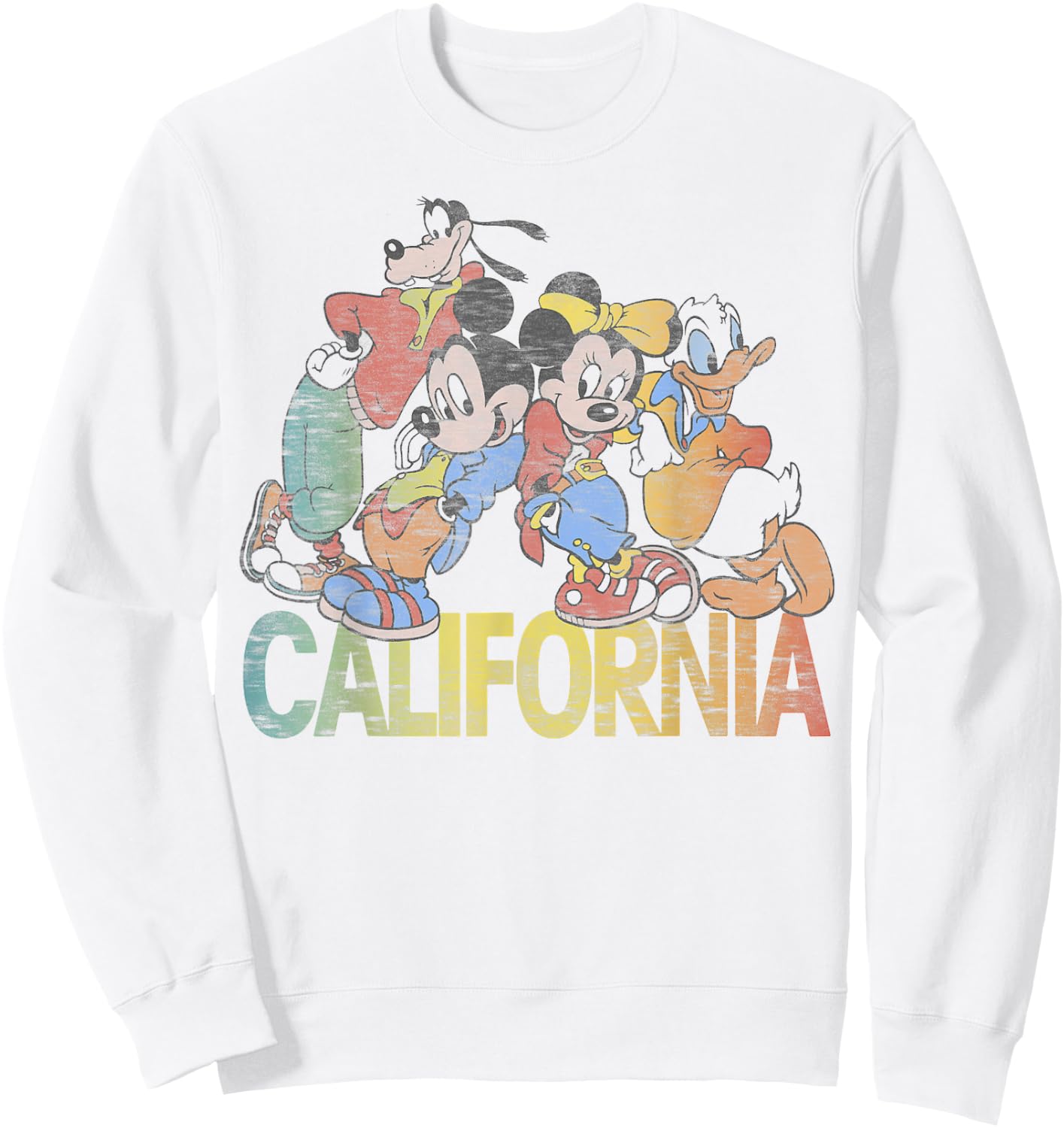 Disney Mickey & Friends California Group Shot Sweatshirt - Sweatshirt | White