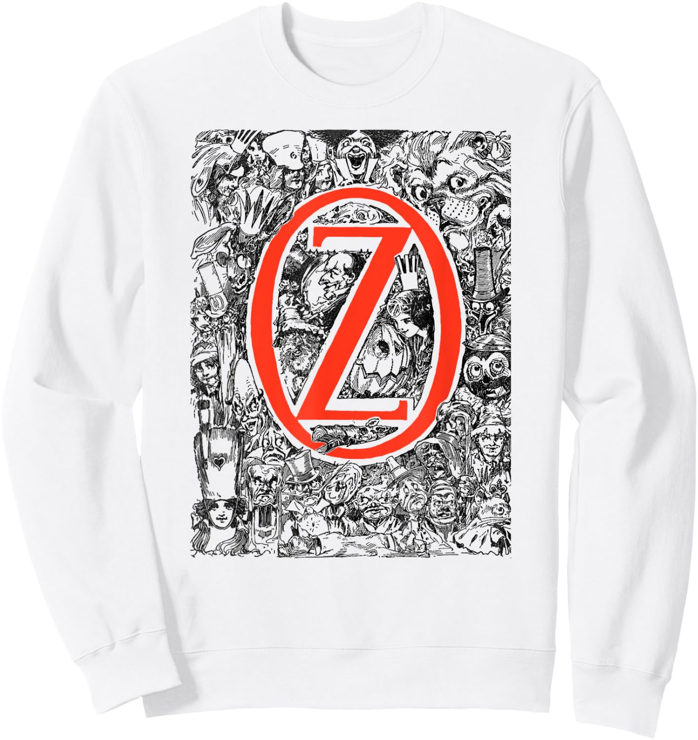 OZ Character Montage Oz Wizard, Lion, Ozma, Jack Pumpkinhead Sweatshirt - Sweatshirt | White