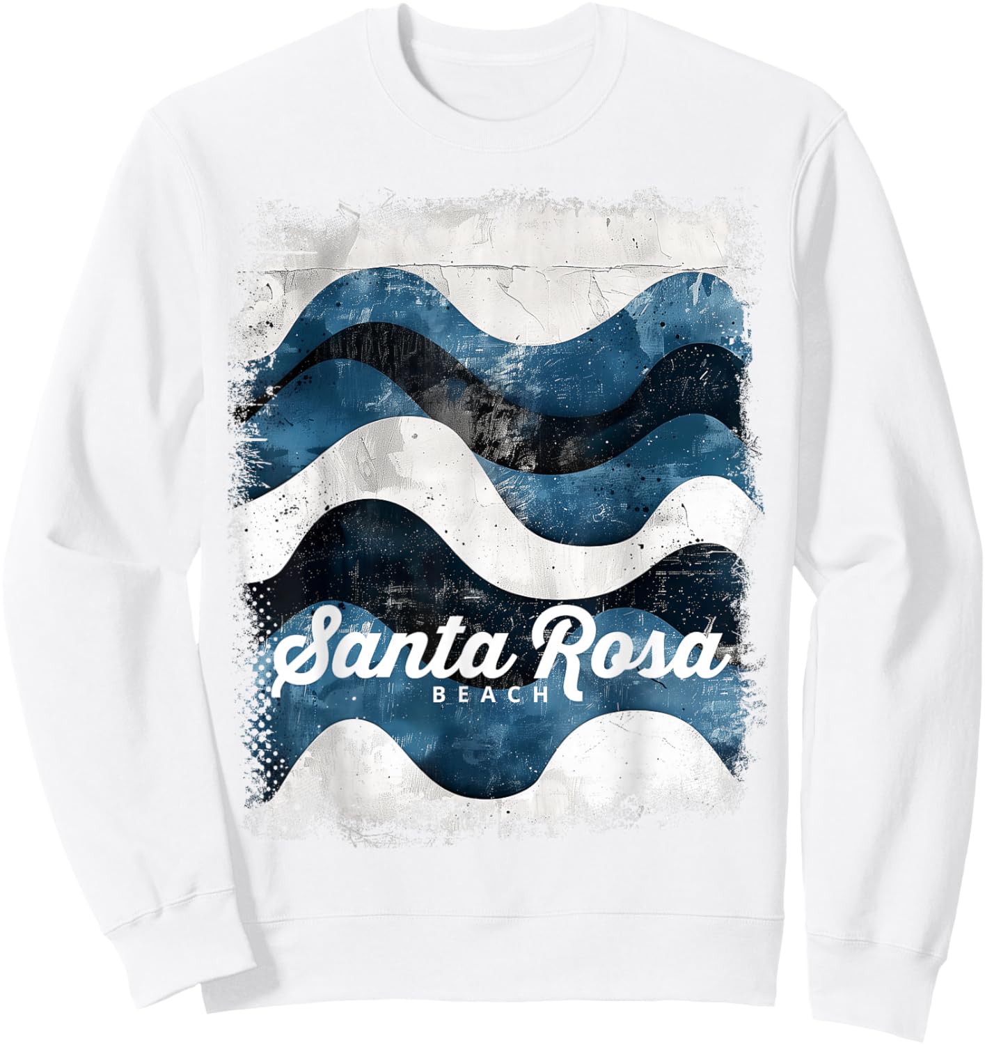 Santa Rosa Beach FL Florida Vintage Surfing Ocean Waves Women Sweatshirt - Sweatshirt | White