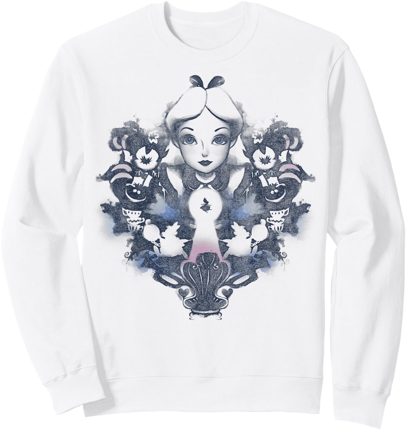 Disney Alice in Wonderland Alice Mirrored Watercolor Small Sweatshirt - Sweatshirt | White