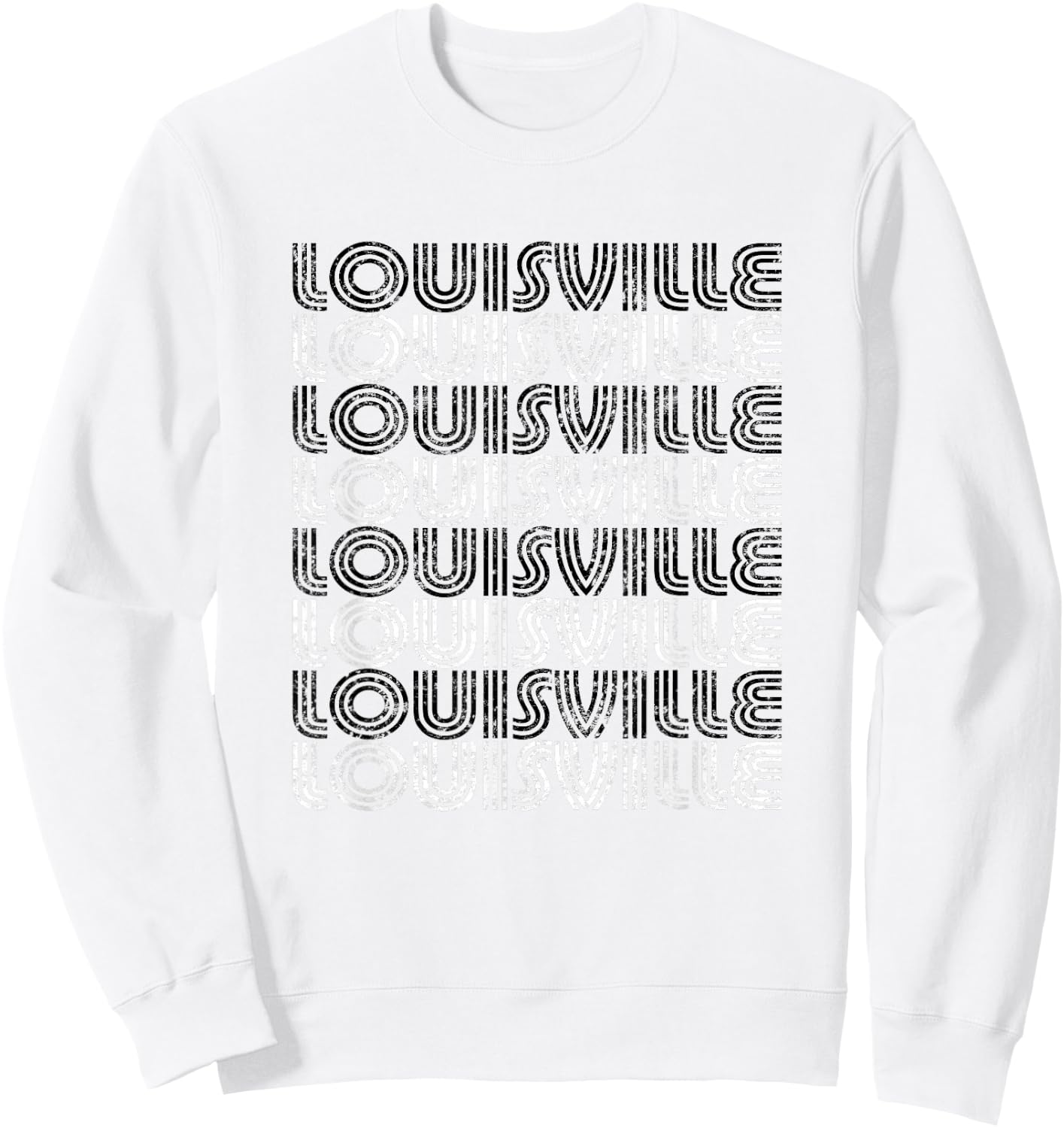 Louisville Kentucky Retro Vintage Weathered Sweatshirt - Sweatshirt | White