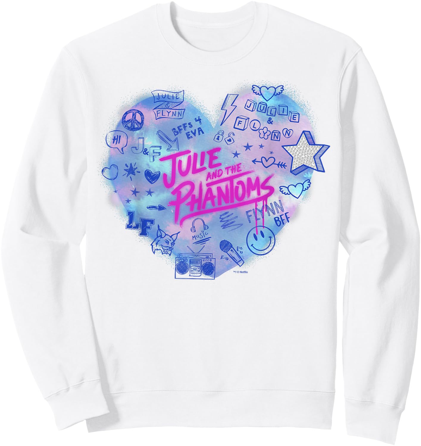 Julie and The Phantoms Airbrush Heart Logo Sweatshirt - Sweatshirt | White