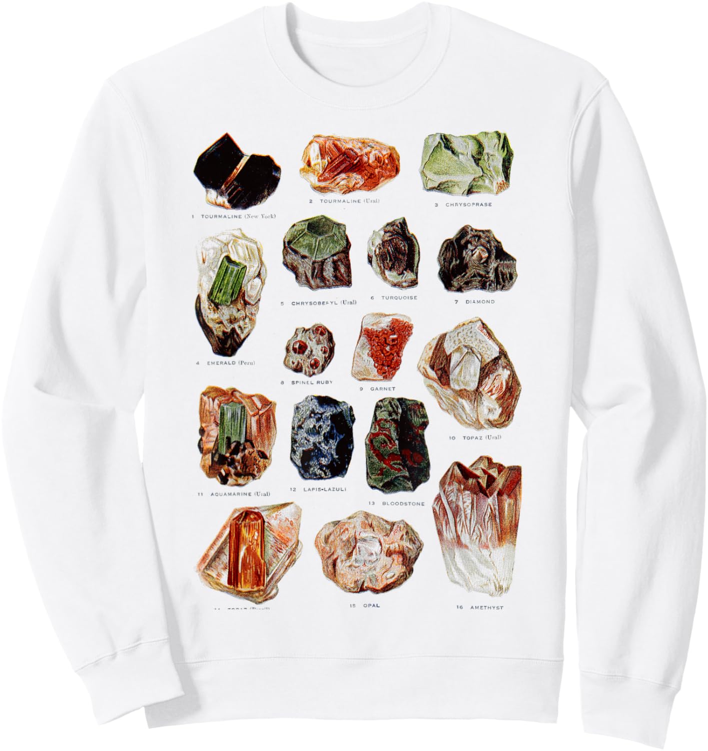 Minerals Gems and Crystals Rock Collecting Sweatshirt - Sweatshirt | White