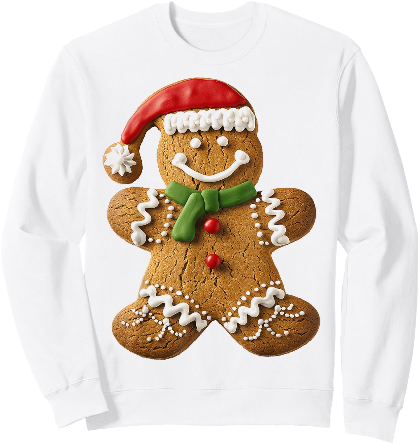 Gingerbread Christmas Graphic X-Mas Art Family Gingerbread Sweatshirt - Sweatshirt | White