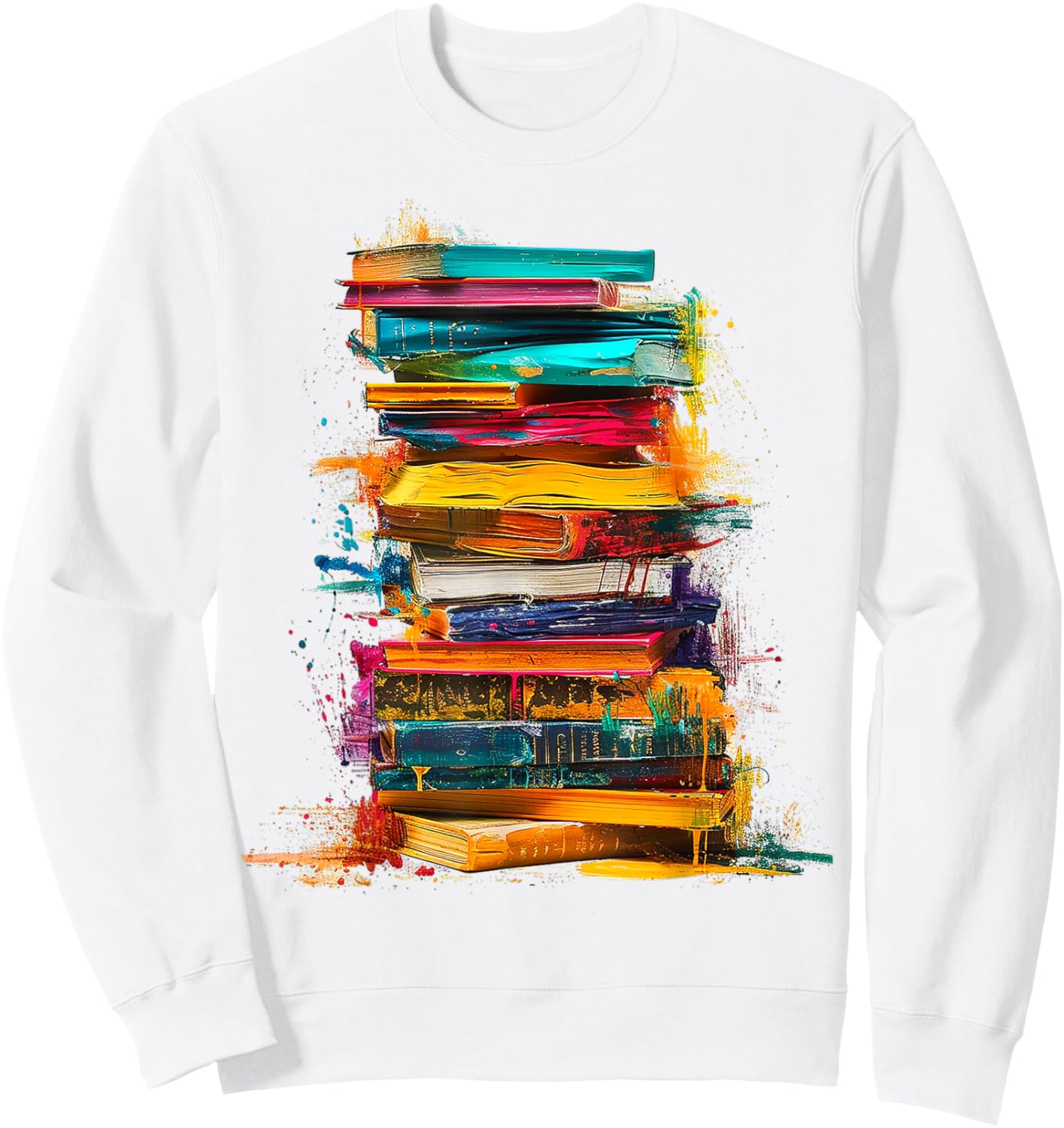 Books Painting Colorful Art Abstract Graphic Books Sweatshirt - Sweatshirt | White