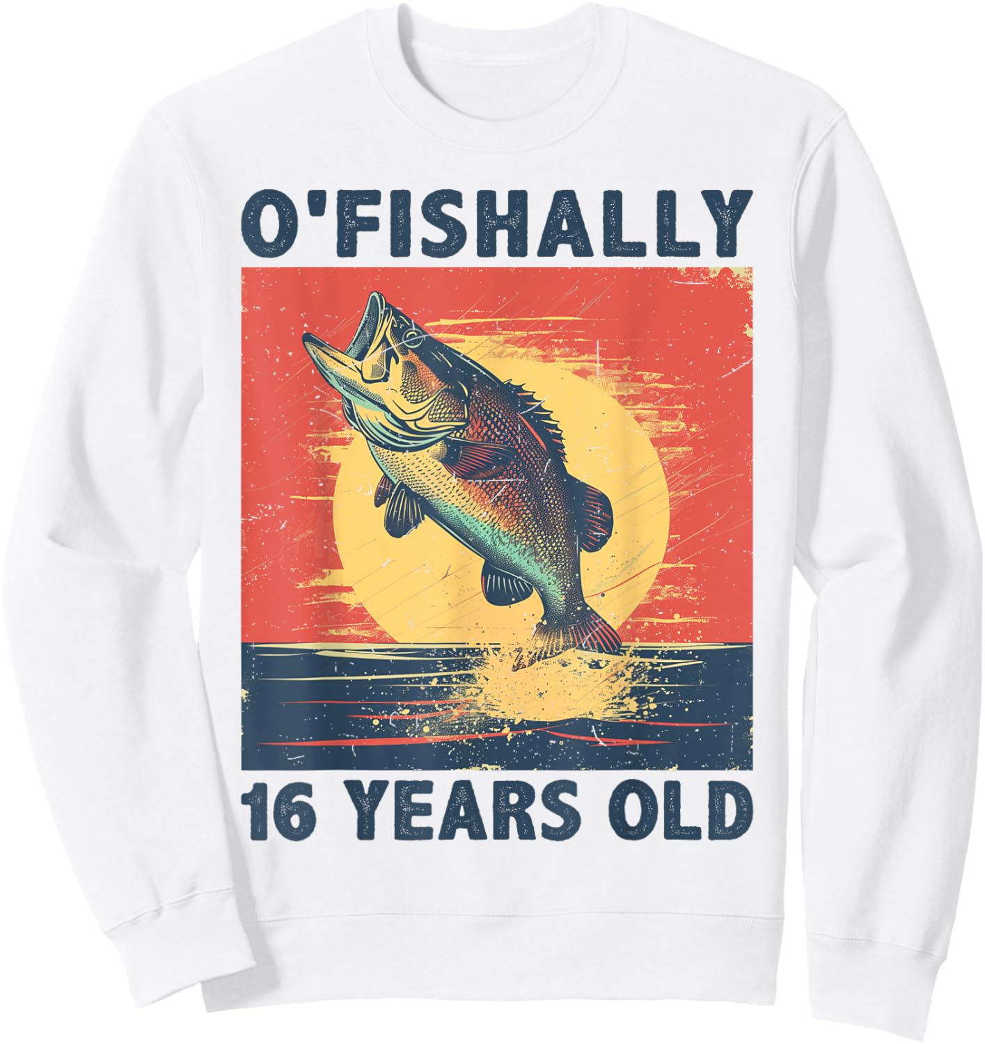 Ofishally 16 Years Old 2008 Fishing Fisherman 16th Birthday Sweatshirt - Sweatshirt | White